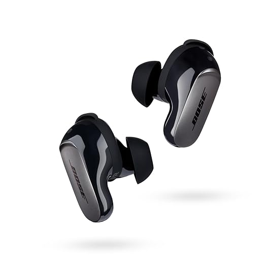 Bose New QuietComfort Ultra Wireless Noise Cancelling Earbuds, Bluetooth Earbuds with Spatial Audio and World-Class Noise Cancellation, Black