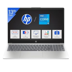 HP 15 (Fingerprint, Metal ID,Backlit KB Laptop) Intel 13th Gen Core i5-1334U (16GB DDR4 Ram,512GB SSD) 15.6''/39.6cm,FHD,Win11, M365 Basic(1yr),Office Home24,Silver,1.59kg,Iris Xe,FHD Camera hr0008TU