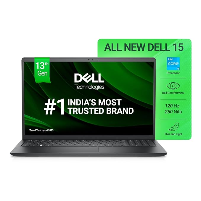 Dell 15 13th Gen Thin & Light Laptop, Intel Core i3-1305U, 15.6