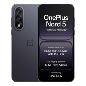 OnePlus Nord 5 | Snapdragon 8s Gen 3 | Stable 144FPS Gaming | Dual 50MP Flagship Camera | Powered by OnePlus AI | 8GB + 256GB | Phantom Grey