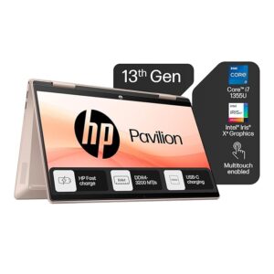 HP Pavilion x360, 13th Gen Intel Core i7-1355U (16GB DDR4, 512GB SSD) FHD, IPS, 14''/35.6cm, Touchscreen 2-in-1, Win 11, M365 Basic(1yr)* Office 24, Rose Gold, 1.5kg, ek1152TU, Backlit Laptop