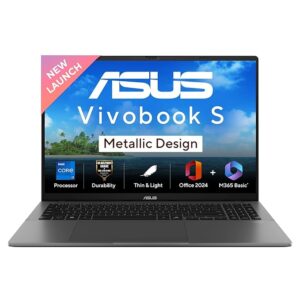 ASUS Vivobook S16,13th Gen,Intel Core i7-13620H,Metallic Design Laptop(Intel UHD iGPU/16GB RAM/512GB SSD/FHD+/16